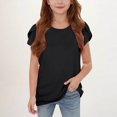 thumbnail image 1 of WMTBSRSW Offres Prime Day Filles Mode Floral Manches Courtes T-Shirts d'Été Unis Basiques Décontractés Col Rond 5-14 Ans, 1 of 6