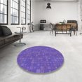 thumbnail image 4 of Ahgly Company Tapis d'Intérieur Ronds Transitionnels Lavables à la Machine Violet Améthyste Violet, 4 Pieds Rond, 4 of 7