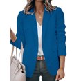 thumbnail image 1 of Innerwin Blazers Solid Color Women Cardigan Jacket Work Shawl Neck Slim Fit Business Jackets Blue 2XL, 1 of 7