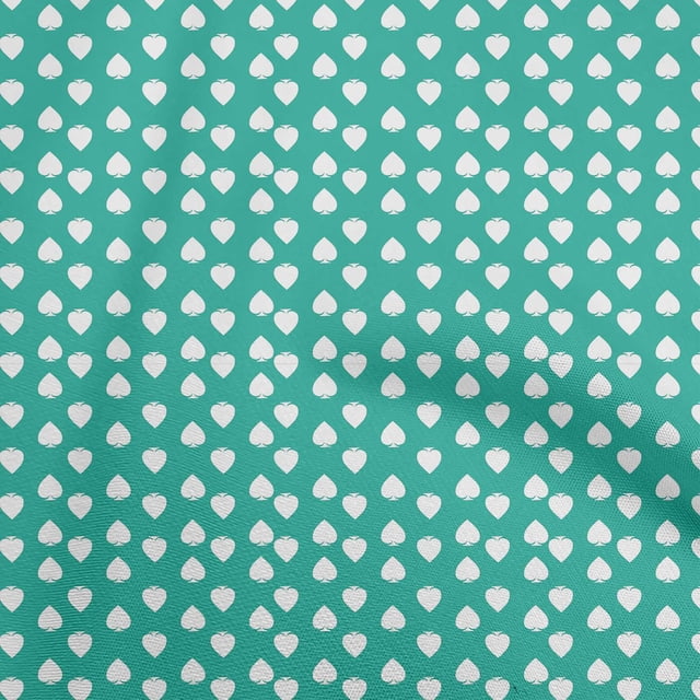 oneOone Silk Tabby Teal Green Fabric Poker Card Sewing Craft Projects Fabric Prints by Yard 42 Inch Wide