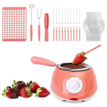 Ensemble de Fondue Fondante - Mini Pot à Fondre le Chocolat - Machine Chauffe-Fondue au Chocolat pour Chocolat au Lait - Fromage - Bonbon