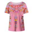 thumbnail image 4 of Birdeem Blouses pour Femmes T-Shirt Rétro Ethnique Imprimé à Manches Courtes à Col Rond pour Femmes, 4 of 12