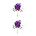 thumbnail image 2 of relayinert Broche Moderne Minimaliste Unique et à la Mode Pièce de Déclaration Épingles de Luxe pour Mariages Rouge Violet 2Set, 2 of 6