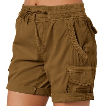 Shorts Cargo Femme Grande Taille Voyage Courts Cargos Plein Air Travail Cyclisme Été pour 2025 Habillés Randonnée Séchage Rapide 5 Pouces Femmes avec Poches Entrejambe 8 Pouces