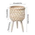 thumbnail image 3 of Wzzjkit Plant Basket with Stand Indoor Plant Pots Holder Sturdy Plastic Imitation Rattan Flower Stand, Triangular Support Flower Pots with Stand, Desktop Potted Storage Container Office Plant Pot, 3 of 6