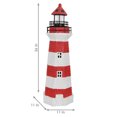 thumbnail image 3 of Sunnydaze Outdoor Backyard Garden Nautical Lighthouse Solar LED Pathlight Statue Figurine - 36" - Red Stripe, 3 of 10