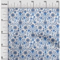 thumbnail image 2 of oneOone Cotton Flex Medium Blue Fabric Florals Craft Projects Decor Fabric Printed By The Yard 40 Inch Wide, 2 of 4