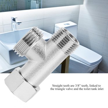 Keenso 2 Pcs Adaptateur de Vanne de Toilette Connecteur 3 Voies Vanne de Rinçage (EU3/8), Vanne de Rinçage, Connecteur 3 Voies