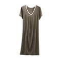 thumbnail image 1 of LOVZFMLL Robes pour Femmes Robe T-Shirt Maxi à Manches Courtes Nuisette Super Douce et Confortable Pyjama Chemises de Nuit Tenue de Détente Décontractée Vêtements de Nuit, 1 of 7