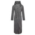 thumbnail image 3 of Ccpelsie Men's Robe Long Plush Soft Bathrobe Cozy Spring Fall Winter Warm Robes Shawl Collar Sleepwear with Pockets(A-Grey,XL), 3 of 7