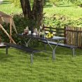 thumbnail image 4 of Costway 6 FT Picnic Table Bench Set Outdoor Dining Table & 2 Benches with Metal Frame Black, 4 of 10