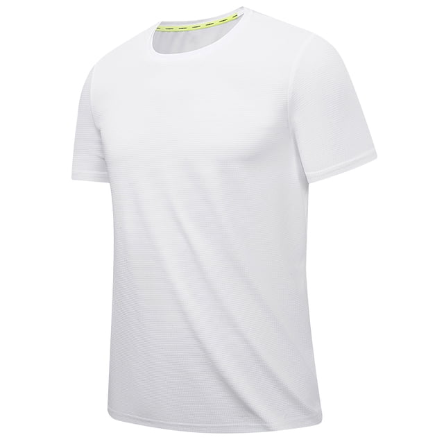matoen T-shirt Homme Séchage Rapide Col Rond Couleur Unie Blouse Décontractée Slim Stretch Manches Courtes Hauts de Sport