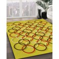 thumbnail image 3 of Ahgly Company Tapis Rond Lavable en Machine Intérieur Transitionnel Jaune Banane, 4 Pieds Rond, 3 of 7