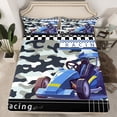 thumbnail image 2 of Go Kart Bed Sheets Set Karting Race Cars Sheets,Blue Camouflage Sheet Set Twin,Racing Extreme Sport Bedding Set Abstract Camo Room Decor, 2 of 4