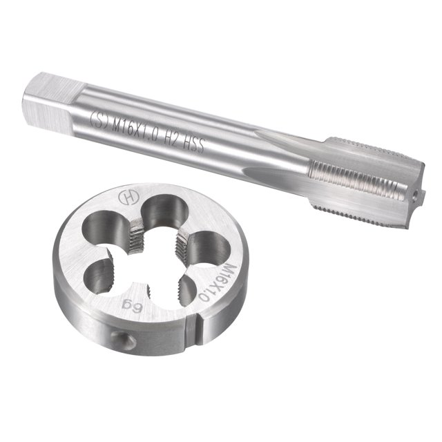 Unique Bargains Ensemble de Robinetterie Métrique et de Matrice, Robinet à Filetage Machine avec Matrice Ronde M16 x 1 mm