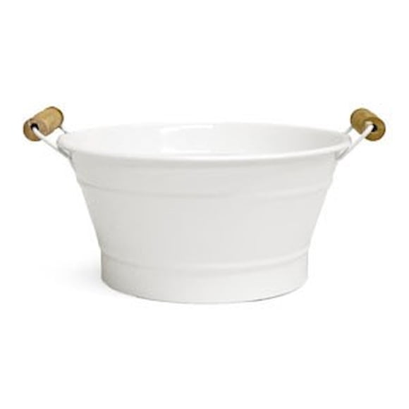 White Finish Metal Bucket