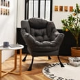 thumbnail image 3 of Costway Fauteuil de Repos Moderne en Tissu Polyester Fauteuil une Place avec Poche Latérale Gris, 3 of 10