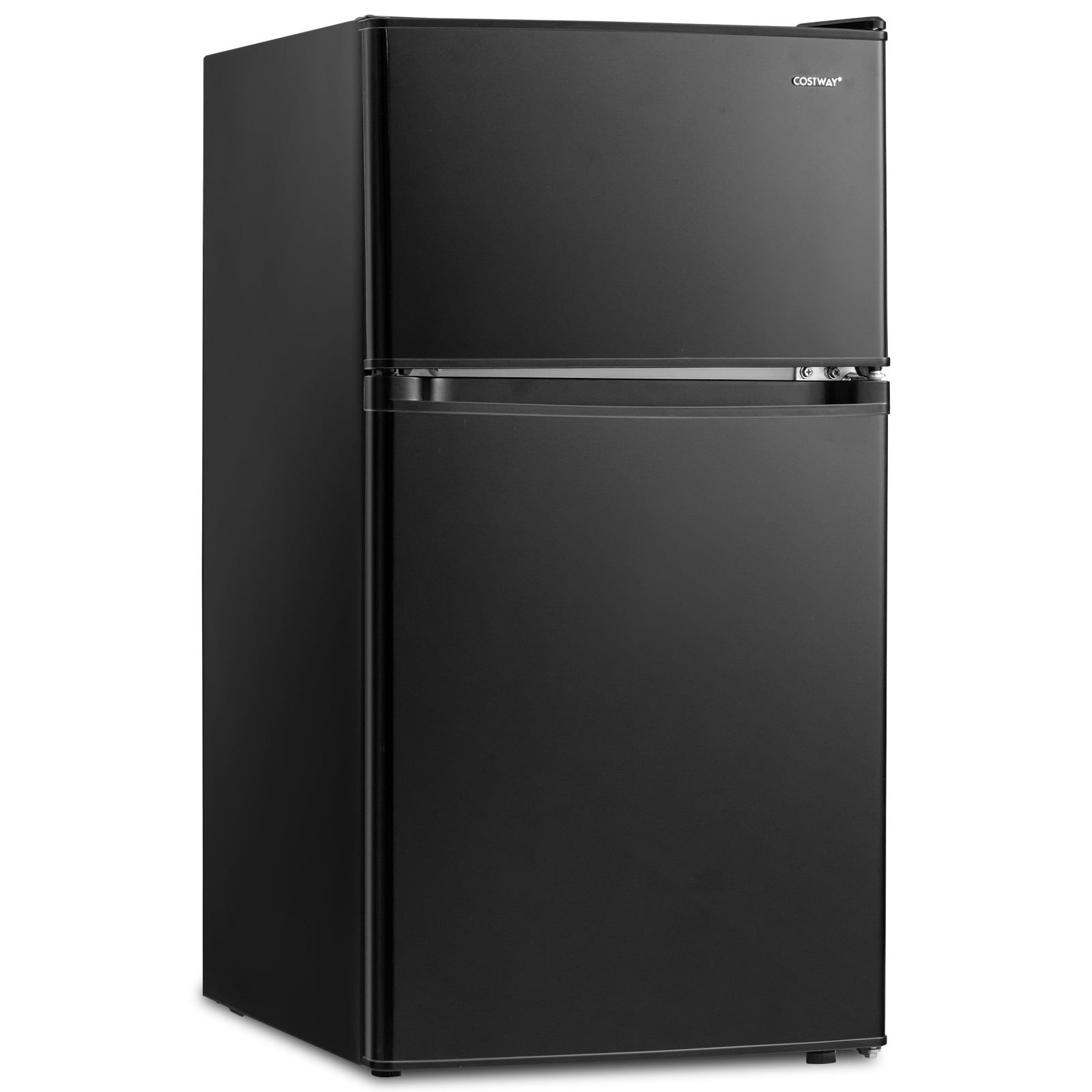 Costway Mini Réfrigérateur de 3,2 pi³ avec Congélateur Réfrigérateur Compact avec 2 Portes Réversibles Noir
