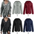 thumbnail image 5 of Women Hooded Jacket Waterproof Drawstring Hiking Rain Jacket Outwear Outdoor Sports Coat Jacket, 5 of 5