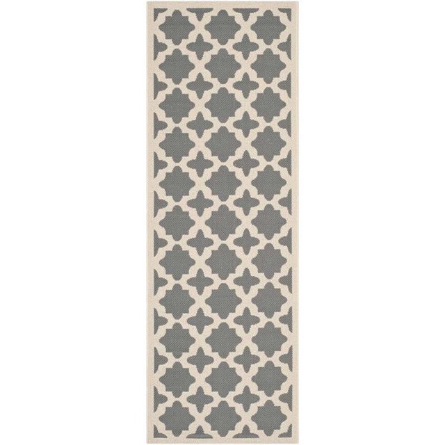Safavieh Courtyard Anthracite Indoor Outdoor Rug - Runner 2'3" x 8'