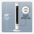 thumbnail image 3 of Hurricane 40" Triple Action Air Enhancing Tower Fan and Diffuser, 5 Pack, White, 3 of 12