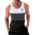 thumbnail image 1 of LOVZFMLL Tank Tops for Men Casual Fashion Patchwork Print Pullover Round Neck Sports Tank, 1 of 3