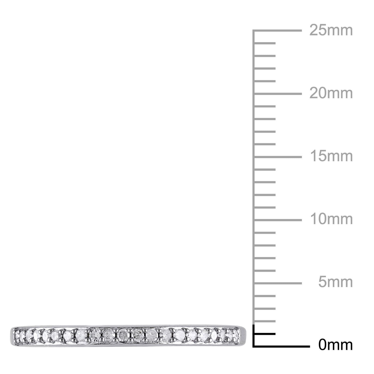 Bague d'anniversaire Miabella avec diamants 1/10 CT poids total en or blanc 10K