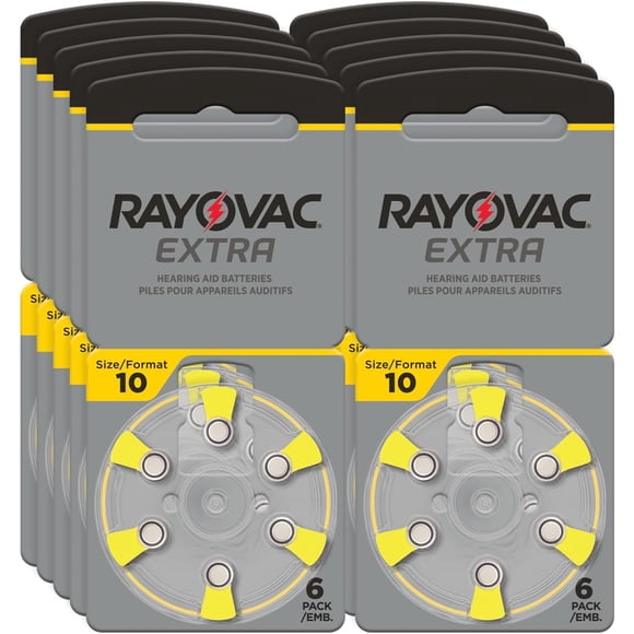 RAYOVAC® Piles pour Aide Auditive Format Extra 10 (60 Piles)