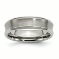 thumbnail image 1 of Titanium Beveled Edge, Concave 6mm Brushed & Polished Band Ring 7.5 Size, 1 of 6