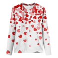 thumbnail image 4 of T-shirts de Saint-Valentin pour Femmes, Chandail en Molleton à Col Rond avec Cœur d'Amour, Chandail Mignon Gnome, Hauts, Tenues, Vêtements, Mode pour Dames, Col Rond, Manches Longues, T-Shirt Imprimé Saint-Valentin, 4 of 4