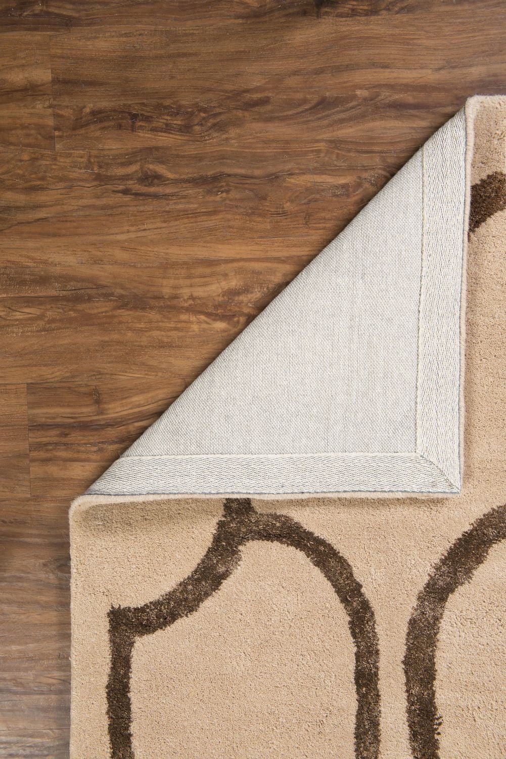 Tapis en Laine Aspire Géo beige et marron de 5 pi x 8 pi