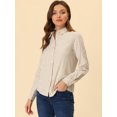 thumbnail image 2 of INSPIRE CHIC Chemise à Col à Revers pour Femme, Boutonnée, Manches Longues Retroussables, 2 of 6