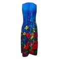 thumbnail image 5 of LOVZFMLL Robes Femmes Décontractées Dos Nu Imprimé Sans Manches à Volants Lacées Épaules Dénudées, 5 of 5