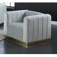 thumbnail image 1 of CHAISE K-LIVING SHANNON EN TISSU DE VELOURS GRIS AVEC BASE EN ACCENT DORÉ, 1 of 2