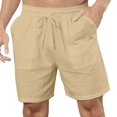 thumbnail image 2 of Mens Shorts, Mens Casual Solid Color Casual Drawstring Pockets Elastic Sports Shorts, 2 of 7