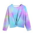 thumbnail image 4 of Posijego Chandail en Molleton pour Petite Fille, Col Rond, Manches Longues, Torsade devant, Crop Top Athlétique, 4 of 7