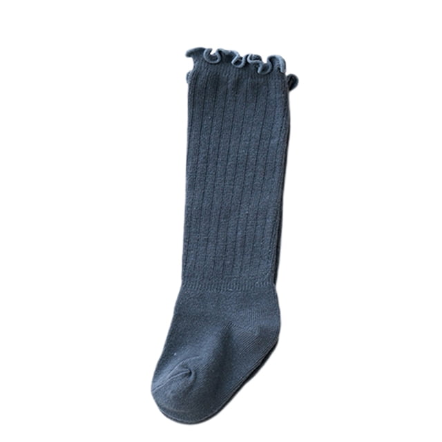 Newborn Baby Thigh High Sock, Infant Solid Color Crimp Socks Autumn and Winter Stocking