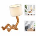 thumbnail image 3 of BELOVING Lampe de Chevet Moderne Réglable en Bois Lampe de Bureau de Table de Nuit Salon Jaune, 3 of 8