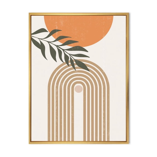 Moon Writing Frame Designart Abstract Sun Moon Leaves I FLOAT FRAME WALL ART - Walmart.ca