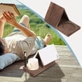thumbnail image 1 of Fwttom Home Wooden Triangular Reading Shelf with Cup Base Book Wooden Ornament Solid Wood, 1 of 8