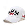 thumbnail image 1 of GDREDA Mens Caps Hats Canada Baseball Cap Canada Day Embroidered Maple Leaf Flag Adjustable Hat，White, 1 of 2