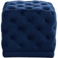 thumbnail image 1 of Meridian Furniture Stella Contemporary Velvet Ottoman/Stool in Navy, 1 of 8