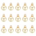 thumbnail image 1 of Unique Bargains Pendentifs Perles Factices 8 mm, Lot de 150 Perles Rondes Imitation Perle, Beige Doré, 1 of 6