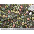thumbnail image 3 of Soimoi Gray Moss Georgette Fabric Leaf Floral Print Fabric by Yard 42 Inch Wide, 3 of 3