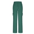 thumbnail image 4 of Timegard Womens Pants Workout Comfy High Waist Wide Leg Trousers Straight Solid Colar Pants with Button Pocket, 4 of 7