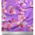 thumbnail image 1 of Soimoi polyester Crepe Fabric Bird & Orchids Flower Print Sewing Fabric Yard 42 Inch Wide, 1 of 3