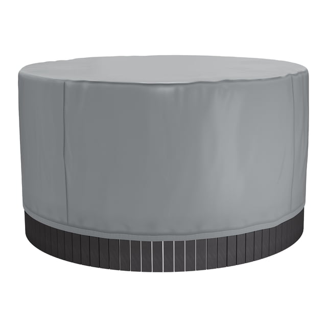 KFFKFF Housse pour Spa Extérieur, 79 x 79 x 33 Pouces Housse de Protection pour Spa Étanche et Résistante aux Intempéries, Tissu Oxford 420D Robuste et Résistance aux Déchirures 950N, Housses Rondes pour Spa pour Jacuzzi, Gris