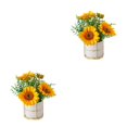 thumbnail image 4 of mmirethe Fake Peony Silk Hydrangea Flower Realistic Appearance Artificial Flowers With Vase Simulation Flower Set Low Maintenance sunflowers 2Set, 4 of 6