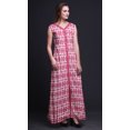 thumbnail image 3 of Bimba Robe Maxi Sans Manches à Fente avant Imprimée Teinture sur Nœuds Été Printemps pour Femmes - Grande, 3 of 5
