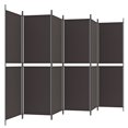 thumbnail image 3 of vidaXL 6-Panel Room Divider Brown 300x180 cm Fabric, 3 of 5
